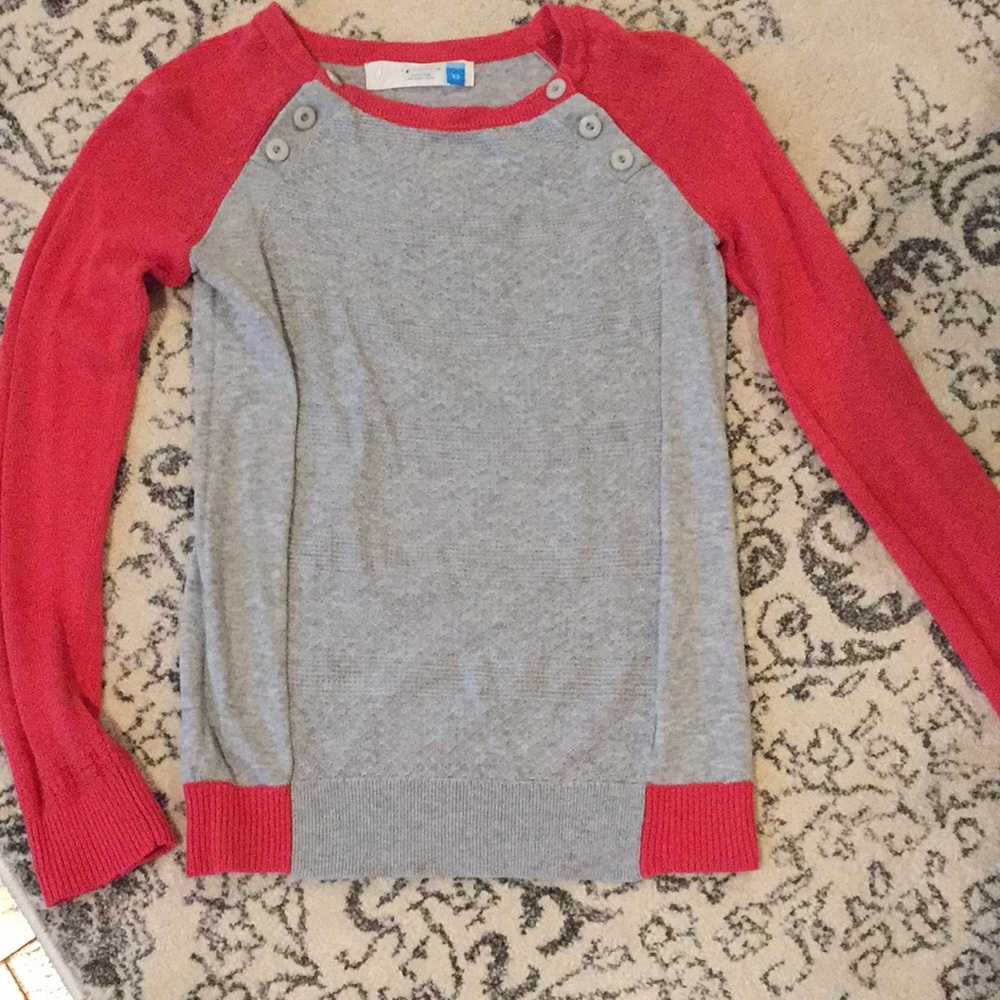 Orange and Grey fitted sweater